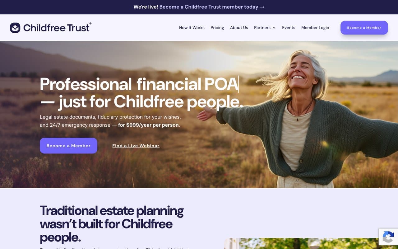 Childfree Trust home page