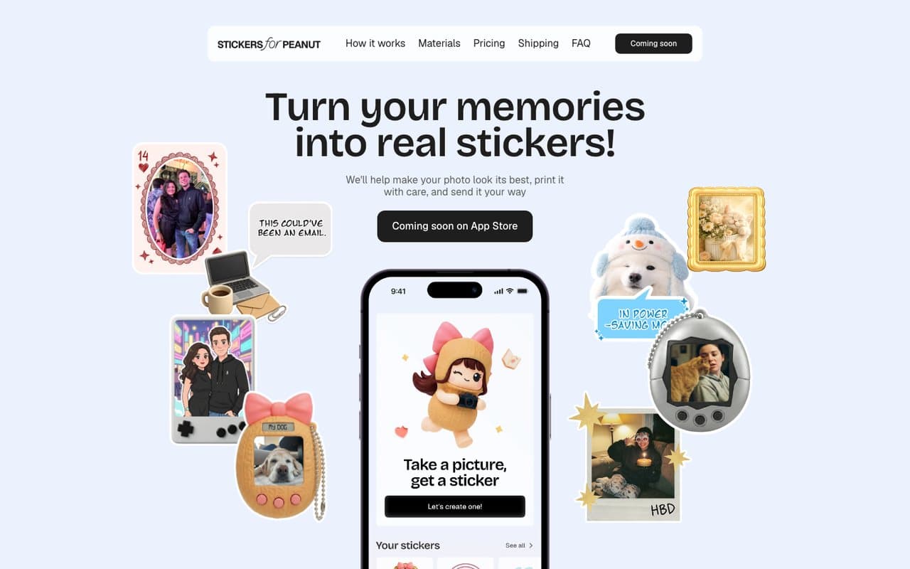 Stickers for Peanut: turn your photos into real stickers